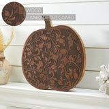 Dark Wooden Carved Vine Pumpkin-Lange General Store