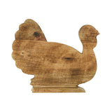 Dark Wooden Harvest Leaf Carved Turkey-Lange General Store