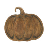 Dark Wooden Pumpkin Decorative Tray-Lange General Store