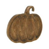 Dark Wooden Pumpkin Decorative Tray-Lange General Store