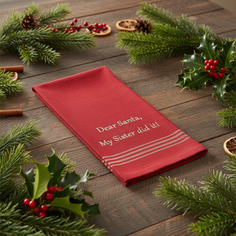Dear Santa Sister Did It Dishtowel-Lange General Store