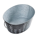 Debossed Vines Galvanized Metal Tub-Lange General Store