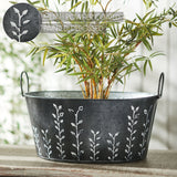 Debossed Vines Galvanized Metal Tub-Lange General Store