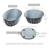 Debossed Vines Galvanized Metal Tub-Lange General Store