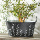 Debossed Vines Galvanized Metal Tub-Lange General Store