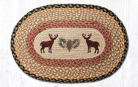 Deer Pinecone Braided Rug-Lange General Store