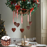 Dotted Metal Heart Ornament Set of 6-Lange General Store