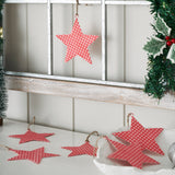 Dotted Metal Star Ornaments Red Set of 6