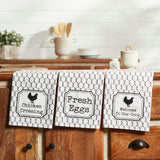 Down Home Chicken Crossing Tea Towel Set of 3-Lange General Store