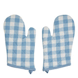 Dusk Blue Check Oven Mitt-Lange General Store