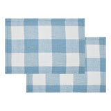 Dusk Blue Check Placemats - Set of 2-Lange General Store