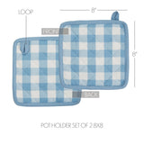 Dusk Blue Check Pot Holder-Lange General Store