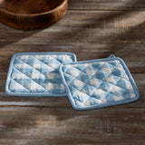 Dusk Blue Check Pot Holder-Lange General Store