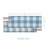 Dusk Blue Check Table Runners-Lange General Store