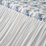 Dusk Blue Floral Ruffled Coverlet-Lange General Store