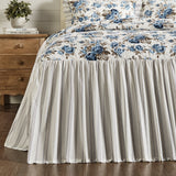 Dusk Blue Floral Ruffled Coverlet-Lange General Store