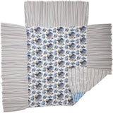 Dusk Blue Floral Ruffled Coverlet-Lange General Store