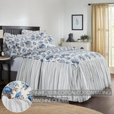 Dusk Blue Floral Ruffled Coverlet-Lange General Store