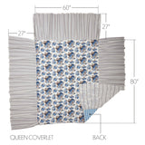 Dusk Blue Floral Ruffled Coverlet-Lange General Store