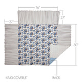 Dusk Blue Floral Ruffled Coverlet-Lange General Store