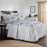 Dusk Blue Floral Ruffled Coverlet-Lange General Store