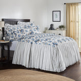 Dusk Blue Floral Ruffled Coverlet-Lange General Store