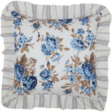 Dusk Blue Floral Ruffled Pillow-Lange General Store