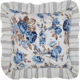 Dusk Blue Floral Ruffled Pillow-Lange General Store