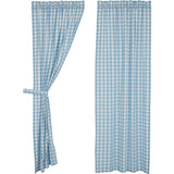 Dusk Buffalo Blue Check Panel Curtains-Lange General Store