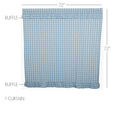 Dusk Buffalo Blue Check Ruffled Shower Curtain