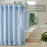 Dusk Buffalo Blue Check Ruffled Shower Curtain