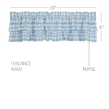 Dusk Buffalo Blue Check Ruffled Valance