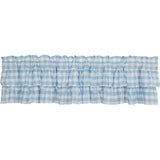 Dusk Buffalo Blue Check Ruffled Valance
