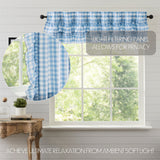 Dusk Buffalo Blue Check Ruffled Valance