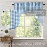 Dusk Buffalo Blue Check Swag Curtains-Lange General Store