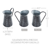 Embossed Vines Galvanized Pitcher-Lange General Store
