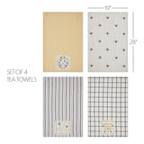 Embroidered Bee Tea Towels Set of 4
