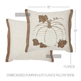 Embroidered Pumpkin Flange Pillow-Lange General Store