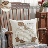 Embroidered Pumpkin Flange Pillow-Lange General Store