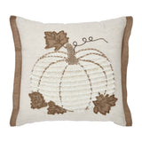 Embroidered Pumpkin Flange Pillow-Lange General Store
