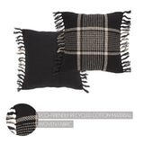 Exton Black Tan Plaid Pillow-Lange General Store