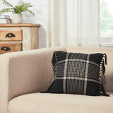 Exton Black Tan Plaid Pillow-Lange General Store