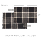 Exton Black Tan Plaid Placemat Set of 2-Lange General Store