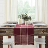 Exton Burgundy Plaid Table Runner - Lange General Store