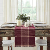 Exton Burgundy Plaid Table Runner - Lange General Store