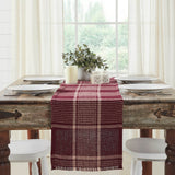 Exton Burgundy Plaid Table Runner - Lange General Store