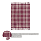 Exton Burgundy Tan Plaid Throw-Lange General Store