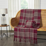 Exton Burgundy Tan Plaid Throw-Lange General Store