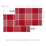 Exton Red Plaid Placemat Set of 2-Lange General Store