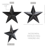 Faceted Metal Star Black - Multiple Sizes-Lange General Store